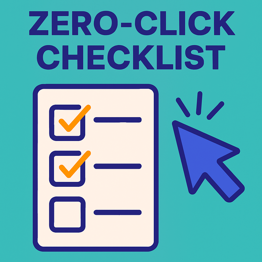 use the Integral brand colours  create an image for zeroclick checklist